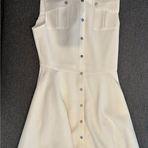 Maje White Sleeveless A-Line Mini Dress